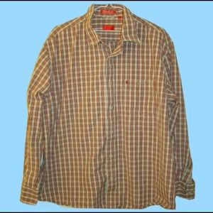 Men's Izod Plaid Button Up Long Sleeve Shirt